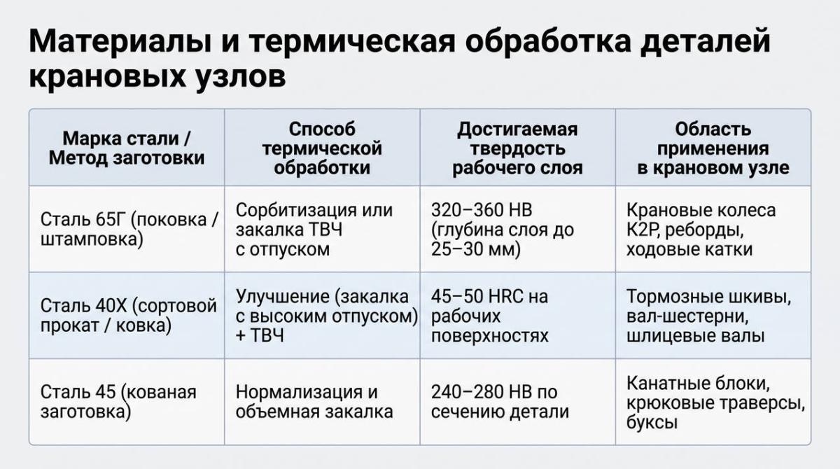 Табл 3 Материалы и термическая обработка 