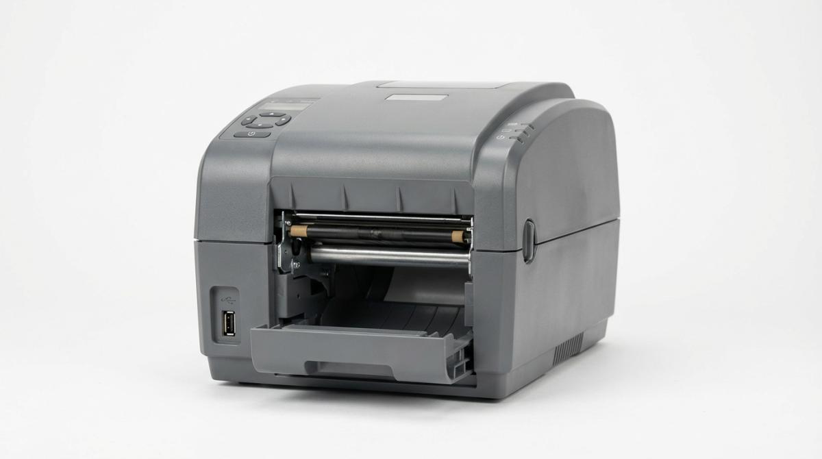 Фронтальный вид термотрансферного принтера этикеток TSC TE310