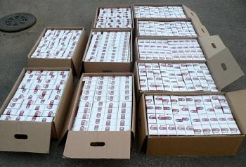 Под Петербургом сотрудники полиции изъяли несколько десятков тыс пачек контрафактных сигарет 