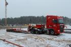 Перевозка спецтехники тралом-компания Техоптимум.
Тягач DAF 105 и низкорамный полуприцеп Faymonville компании Техоптимум.