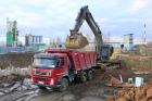 Компания Техоптимум-земляные работы.
Экскаватор VOLVO EC380DL и самосвал Volvo FM 400 компании Техоптимум.